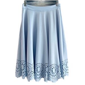 Miami baby blue skirt with cutout design on hem size small